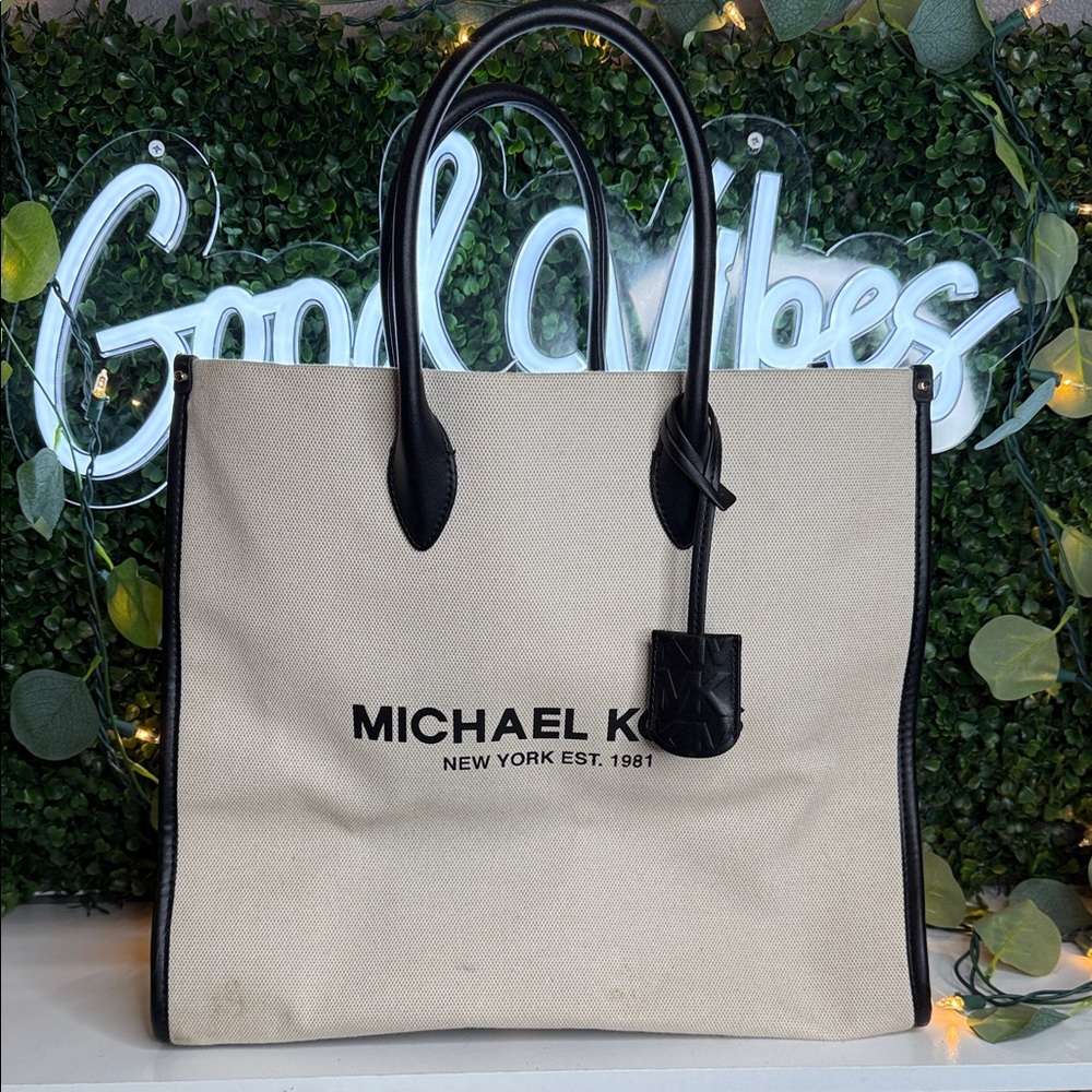 Michael Kors Black and Cream Men's Briefcase